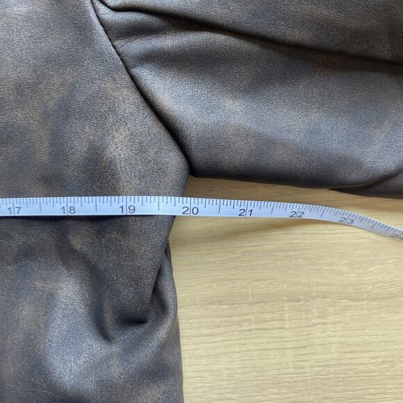 NWT WeWoreWhat x Revolve Faux Leather Blazer Jacket Brown Womens Size Medium - Picture 8 of 9